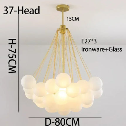 Suspension moderne en verre lait magique forme haricot — LZ4X9P2