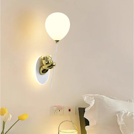 Applique murale LED ours doré en verre pour chambre enfant — LZ4X9T1