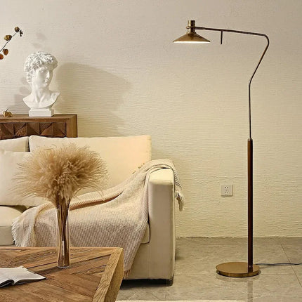Lampadaire LED en bois massif au design rétro moderne — LZ4X9P2