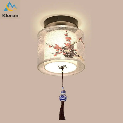 Plafonnier LED moderne motif lotus et oiseau pour hôtel et KTV — LZ4X9T