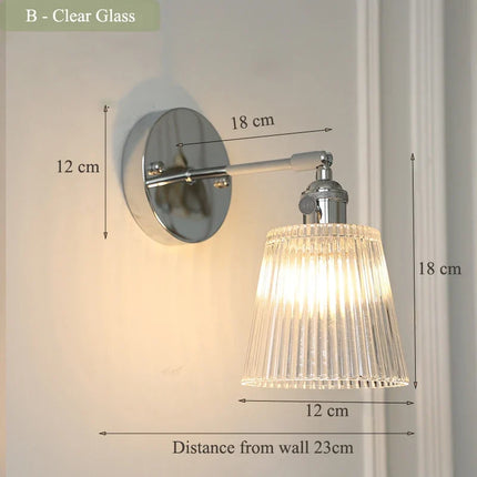 Applique murale design contemporain en verre et fer chromé avec bras réglable — LZ4X9TQ