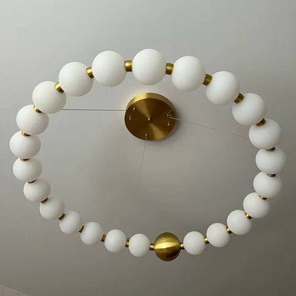 Lustre LED rond nordique en acrylique doré pour salon et salle à manger — LZ4X9P