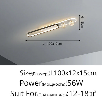Lustre moderne créatif à bande longue encastrée étoilée — LZ4X9P2