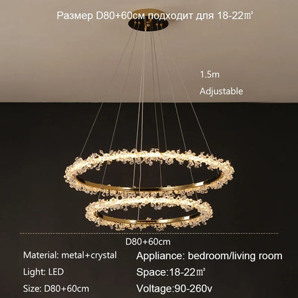 Lustre suspension moderne en cristal de luxe décoratif — LZ4P9X