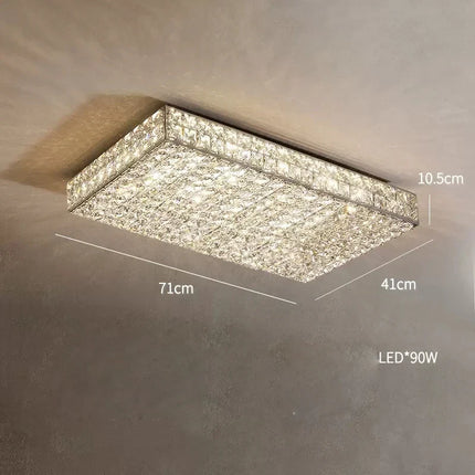 Plafonnier LED carré cristal style art déco moderne élégant — LZ4X9T2
