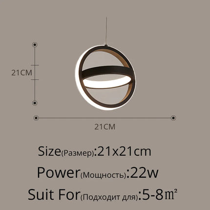 suspension led moderne pour éclairage intérieur design élégant
