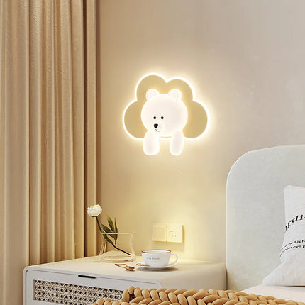 Applique murale décorative ourson et nuage pour chambre enfant — LZ4T9X