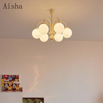 Lustre suspension rétro en verre multi-têtes pour intérieur — LZ4X9P