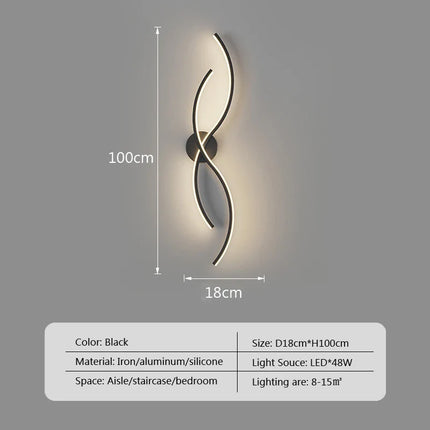Applique murale LED design minimaliste à rayures pour intérieur — LZ4X9P2