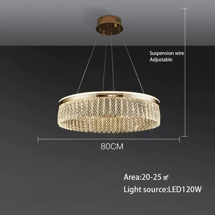 Lustre moderne créatif anneau de luxe en cristal Sandyha — LZ4P9XJ