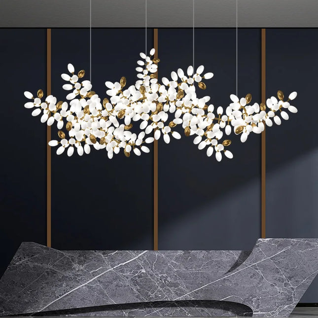 Lustre suspension en verre blanc style postmoderne — LZ4X9J