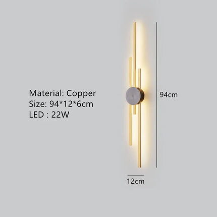 Applique murale LED en laiton minimaliste pour allée et restaurant — LZ4X9T1