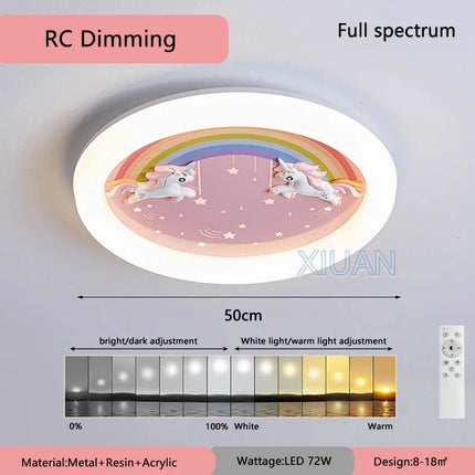 Lustre nuage avec arc-en-ciel et cheval pour chambre d’enfant — LZ4P9XQ
