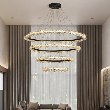 Lustre suspension moderne en cristal de luxe décoratif — LZ4P9X