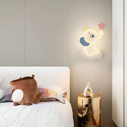 Applique murale moderne éléphant avec lumière douce pour enfant — LZ4P7XQ