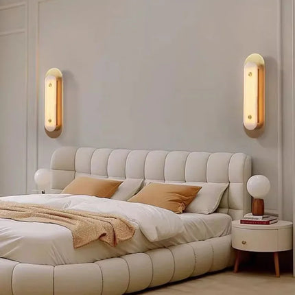Applique murale en marbre naturel avec détails cuivre doré style art déco — LZ4X9M