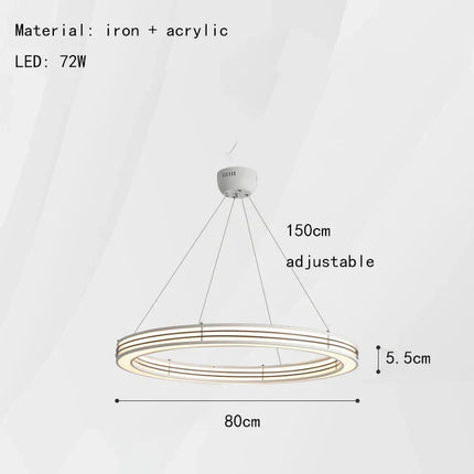 Lustre suspension art déco avec anneau et fil réglable — LZ4G7XQ
