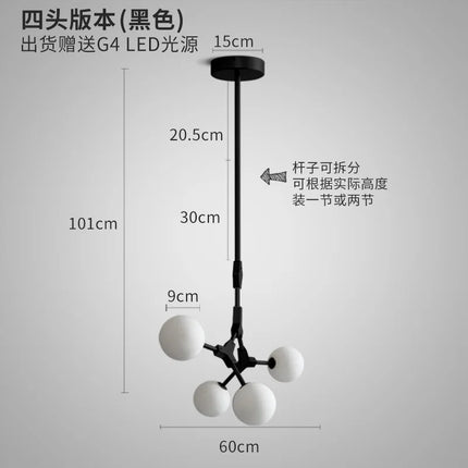 Lustre suspension moderne nordique pour décoration intérieure élégante — LZ4X9T2