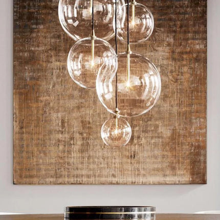 Lustre suspension en verre transparent style nordique pour intérieur — LZ4Q9T2