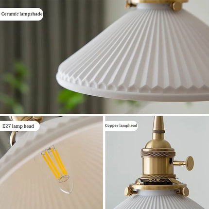 Suspension nordique en céramique et cuivre au style vintage — LZ4X9T