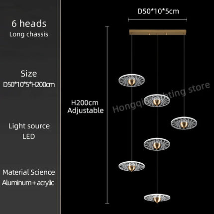 Lustre suspension design nordique simple et élégant pour escalier — LZ4X9T2