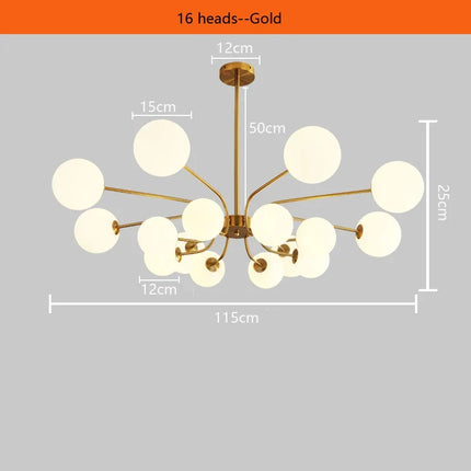 Suspension en métal chromé avec boule en verre décorative — LZ4X9T2