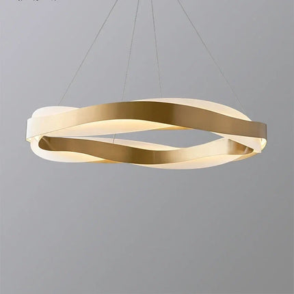 Suspension lustre cercle noir et or en acrylique pour salon et restaurant — LZ4X9P