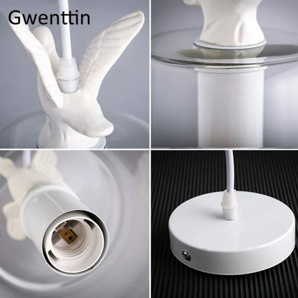 Lustre décoratif moderne en verre forme oiseau canard — LZ4X9P2
