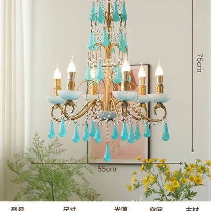 Lustre suspension art déco en cristal et verre goutte d'eau — LZ4X9M