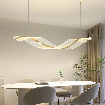 Lustre LED moderne style nordique forme vague pour salon et restaurant — LZ4X9T2