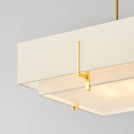Lustre rond en tissu chinois style rétro pour intérieur élégant — LZ4X9M