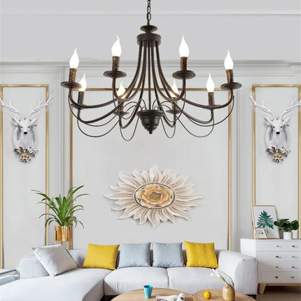 Lustre en fer forgé noir et blanc au design moderne pour intérieur — LZ4X9J