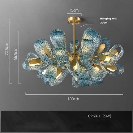 Lustre artistique en verre cristal avec LED dorée — LZ4X9TQ