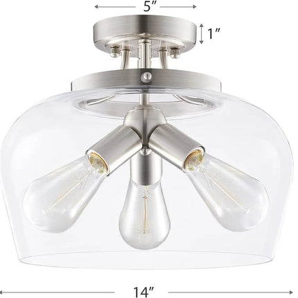 plafonnier moderne en verre américain avec éclairage de lustre en métal