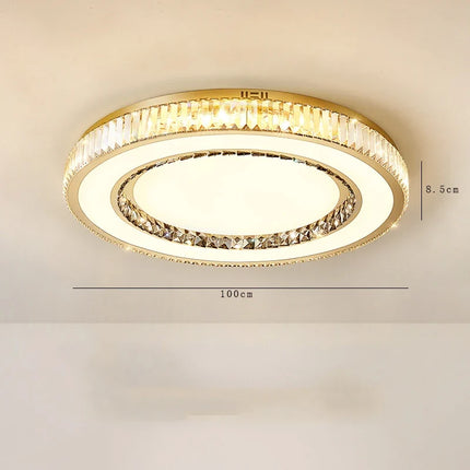 Lustre rond en verre de cristal LED moderne — LZ7XQ2