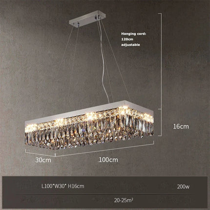 Lustre LED dimmable en cristal forme ronde et rectangulaire — LZ4P9XJ