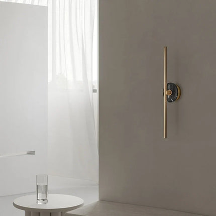 Applique murale en marbre naturel avec détail en laiton minimaliste — LZ4X9P2