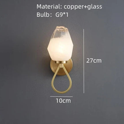 Applique murale moderne en cuivre avec verre blanc pour allée — LZ4X9M