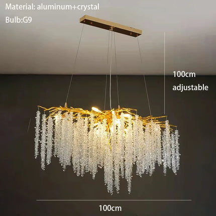 applique murale led moderne en cristal branches de fleurs design art déco