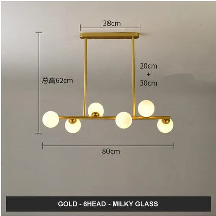 Lustre design boules de verre horizontales