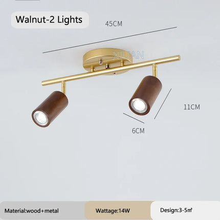 spot de plafond réglable en bois pour hôtel et magasin
