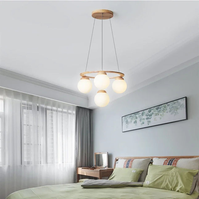 Lustre LED multi-têtes en verre pour intérieur moderne — LZ4X9P2