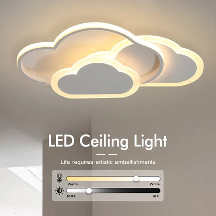 Plafonnier LED ultra fin avec design nuages et éclairage intelligent — LZ4P9XQ