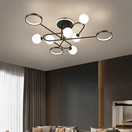Lustre en verre blanc au design moderne pour intérieur contemporain — LZ4B7X9
