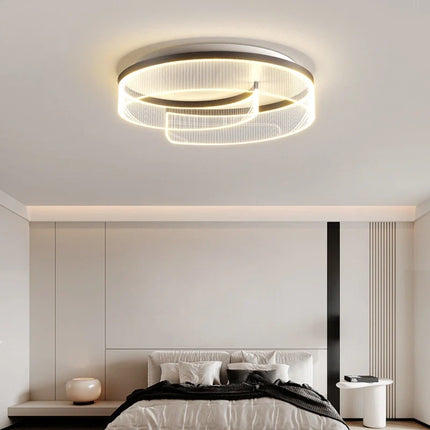 Plafonnier LED moderne avec abat-jour rond en acrylique transparent — LZ4QJ7M