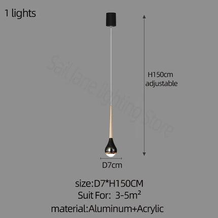 Lustre suspension long nordique creux pour loft, hôtel, appartement — LZ4M9Q2