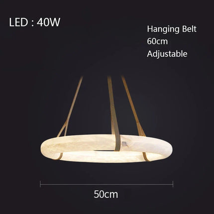 Lustre LED minimaliste en cuivre et marbre naturel — LZ4X9Q2
