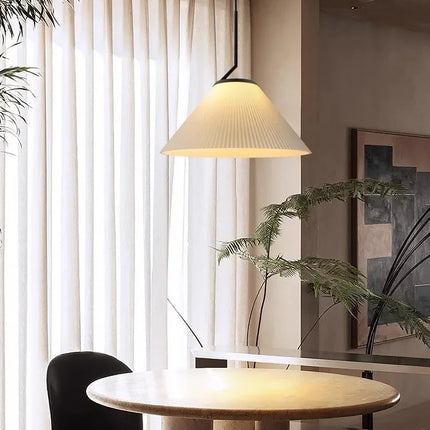 Nordique Plissé Crème PENDENTIF LED Lumière Pour Salon Cuisine Restaurant Lustre Loft Suspension Lustre Décoration de La Maison