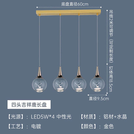 Lustre moderne en cristal décor animaux pour intérieur — LZ4X9M