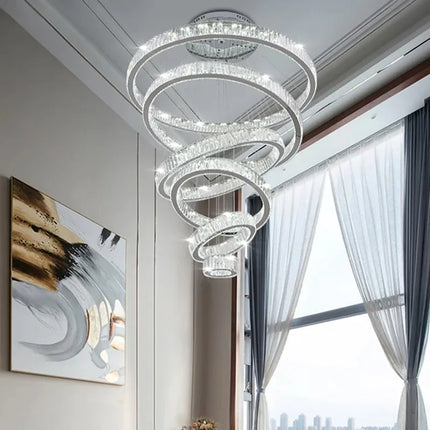 Lustre moderne en cristal avec anneau décoratif pour intérieur — LZ4N7Q2